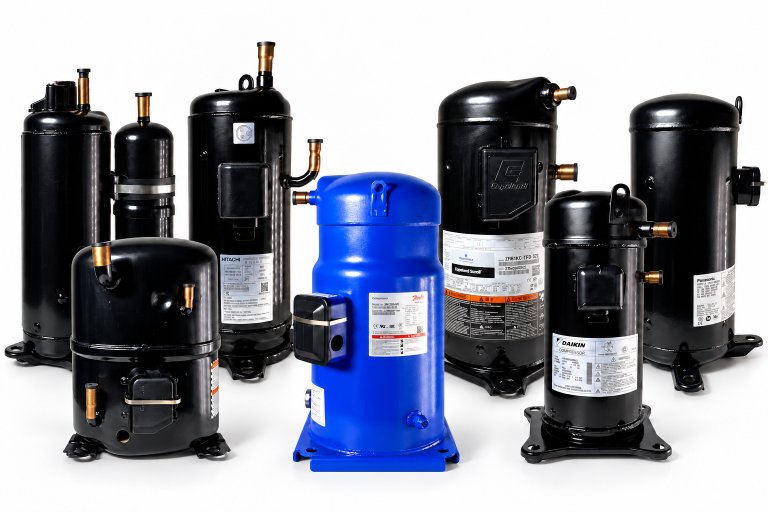 Promotional compressor composite based on supplied product photos; not to scale.